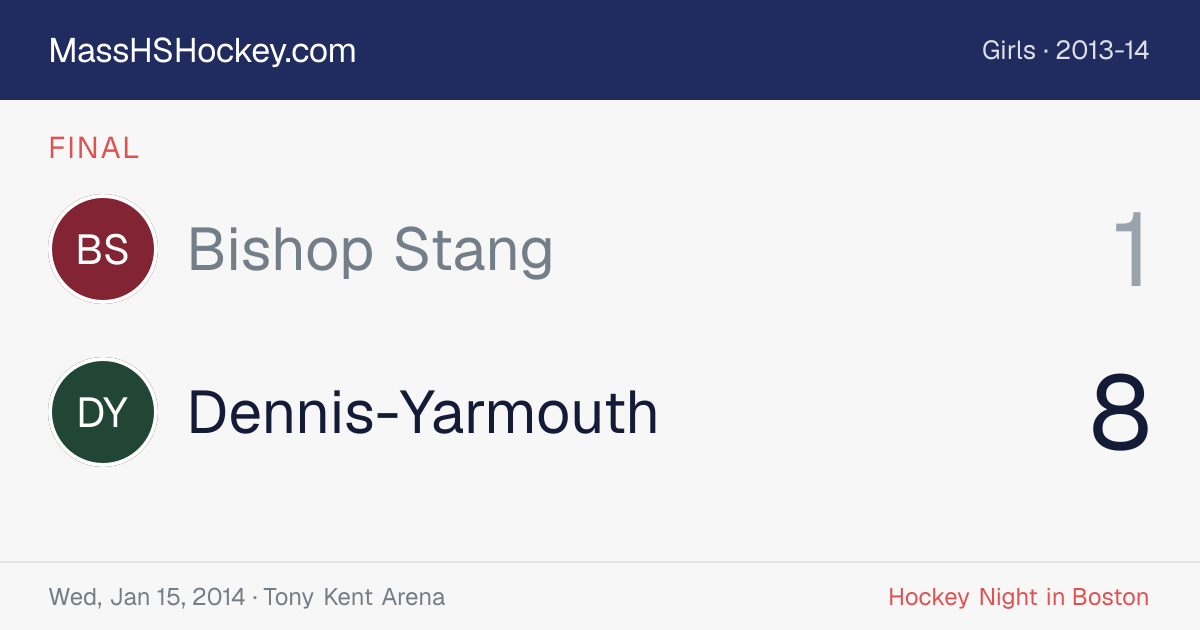 Bishop Stang at Dennis-Yarmouth score card