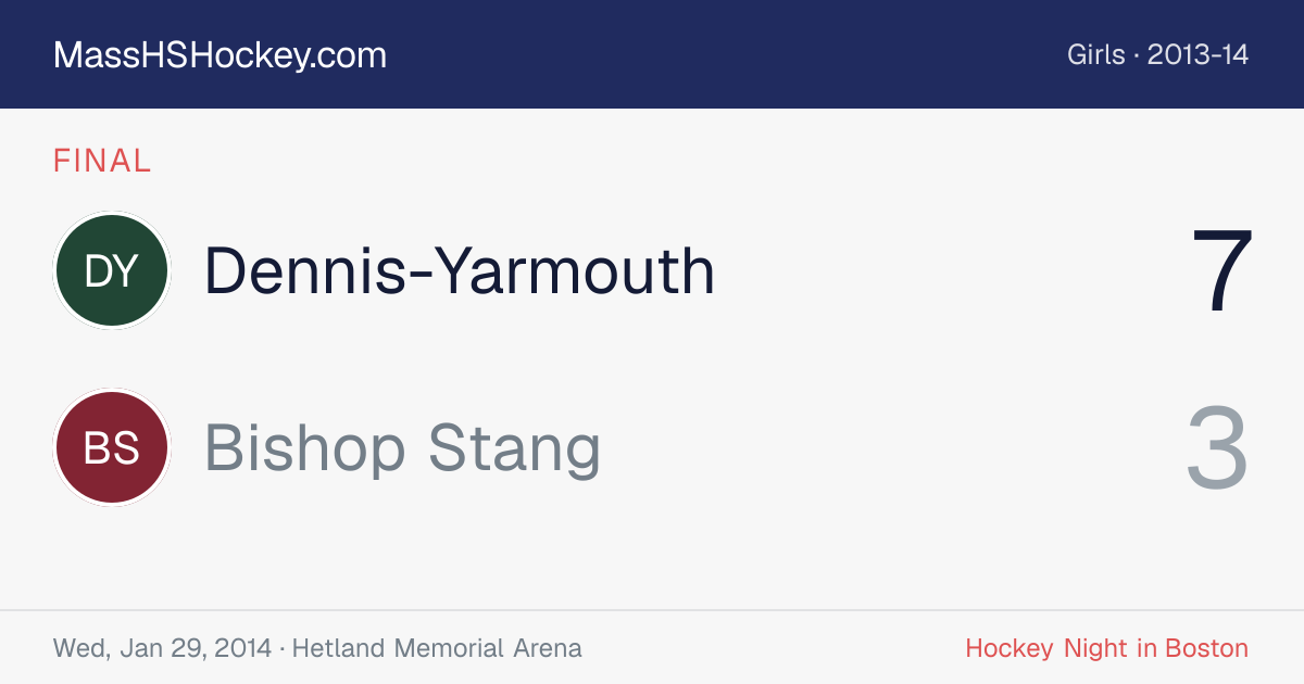 Dennis-Yarmouth at Bishop Stang score card