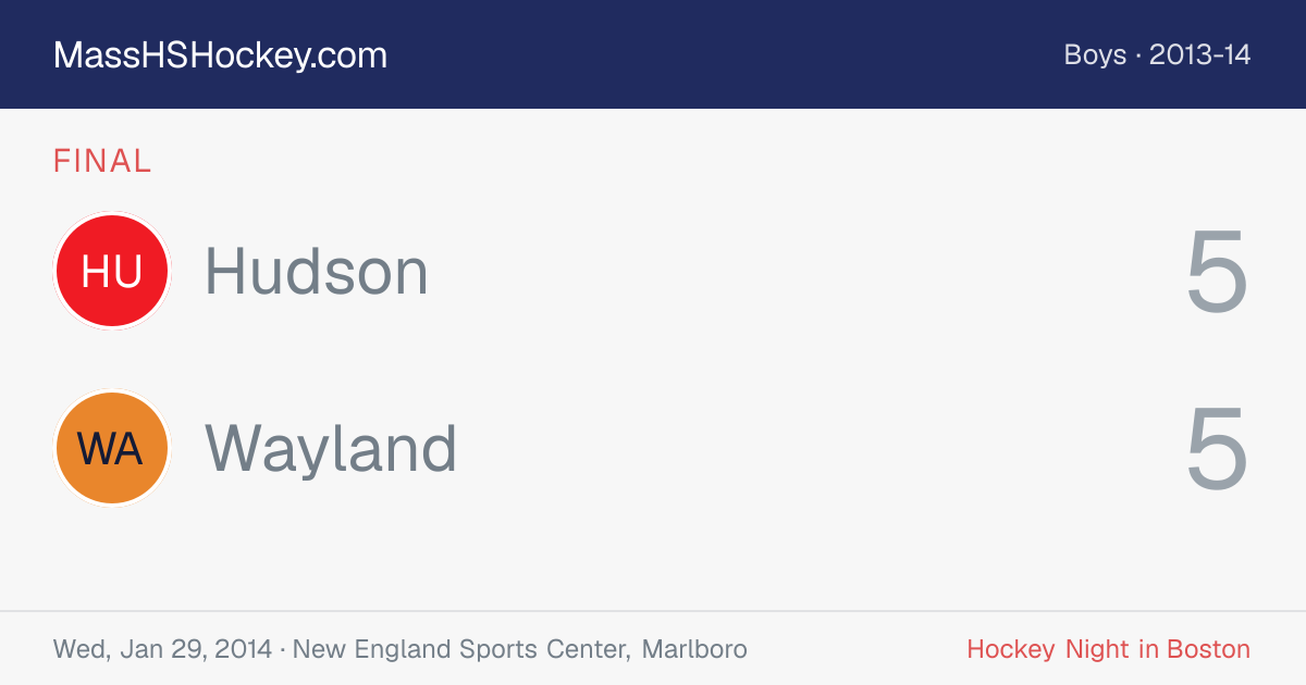 Hudson at Wayland score card