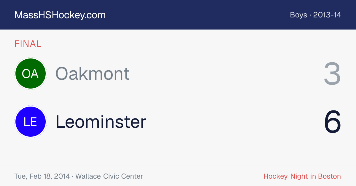Oakmont at Leominster score card