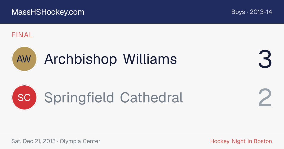 Archbishop Williams at Springfield Cathedral score card