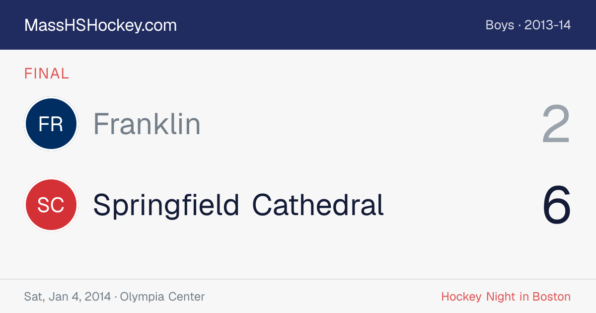 Franklin at Springfield Cathedral score card