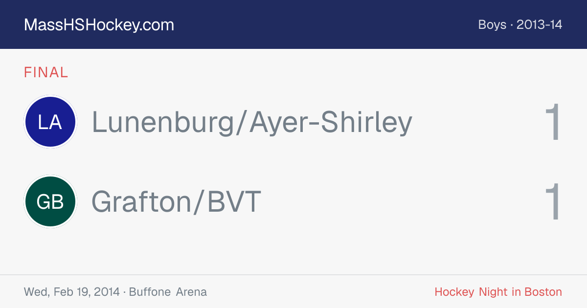 Lunenburg/Ayer-Shirley at Grafton/BVT score card