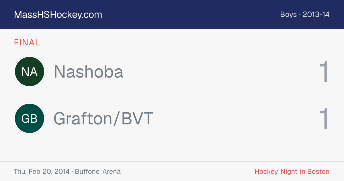 Nashoba at Grafton/BVT score card