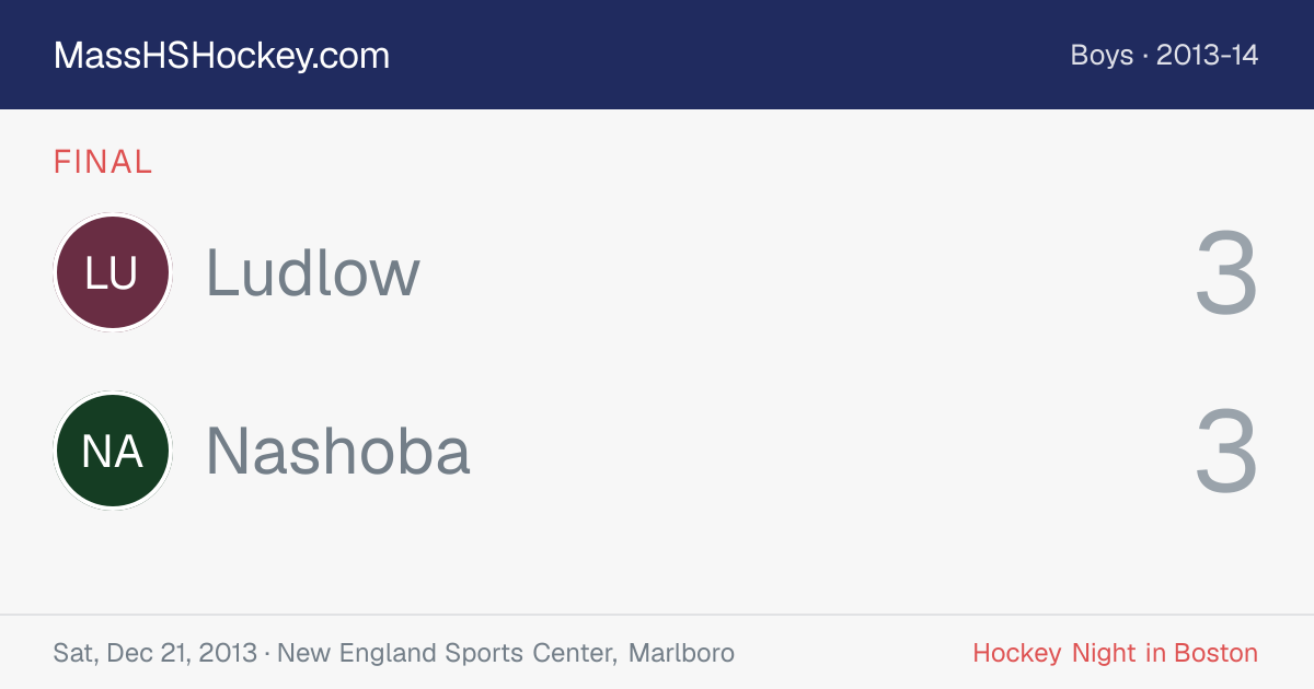 Ludlow at Nashoba score card