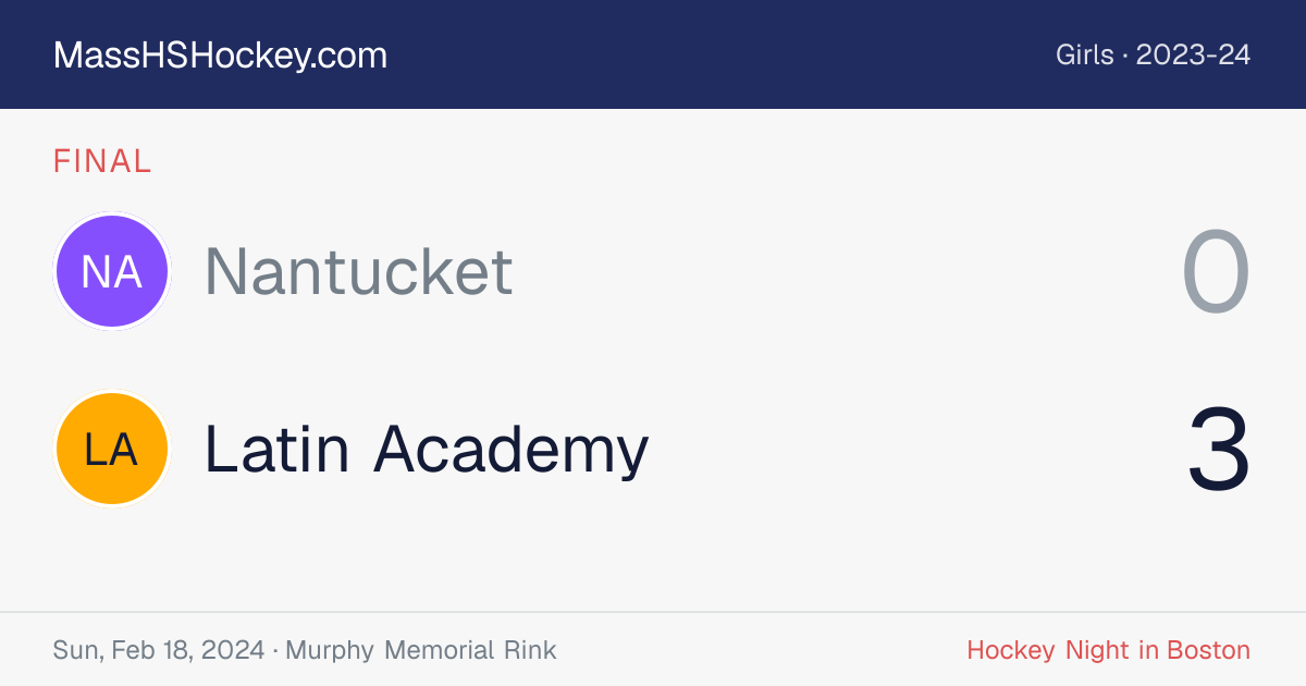 Nantucket at Latin Academy score card
