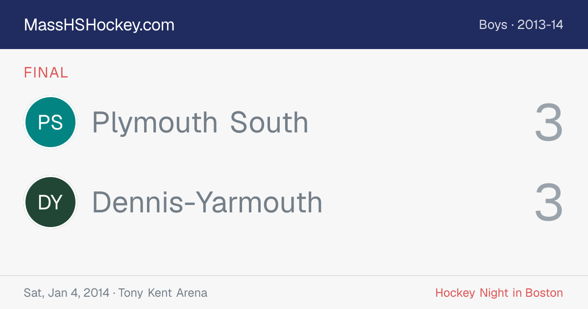 Plymouth South at Dennis-Yarmouth score card