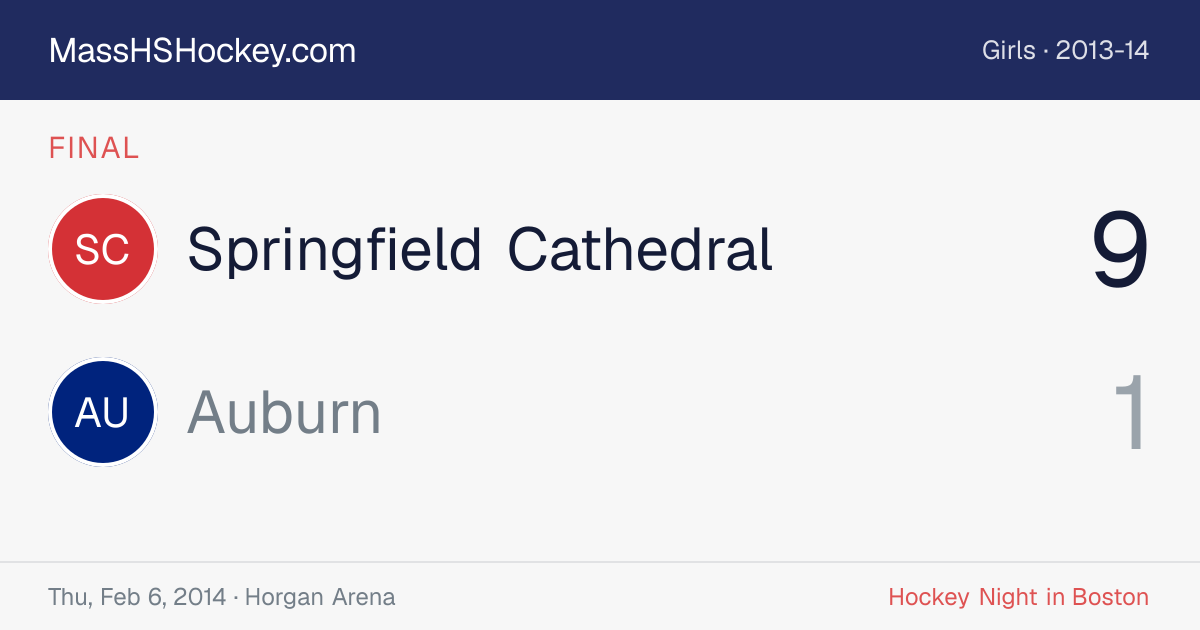Springfield Cathedral at Auburn score card