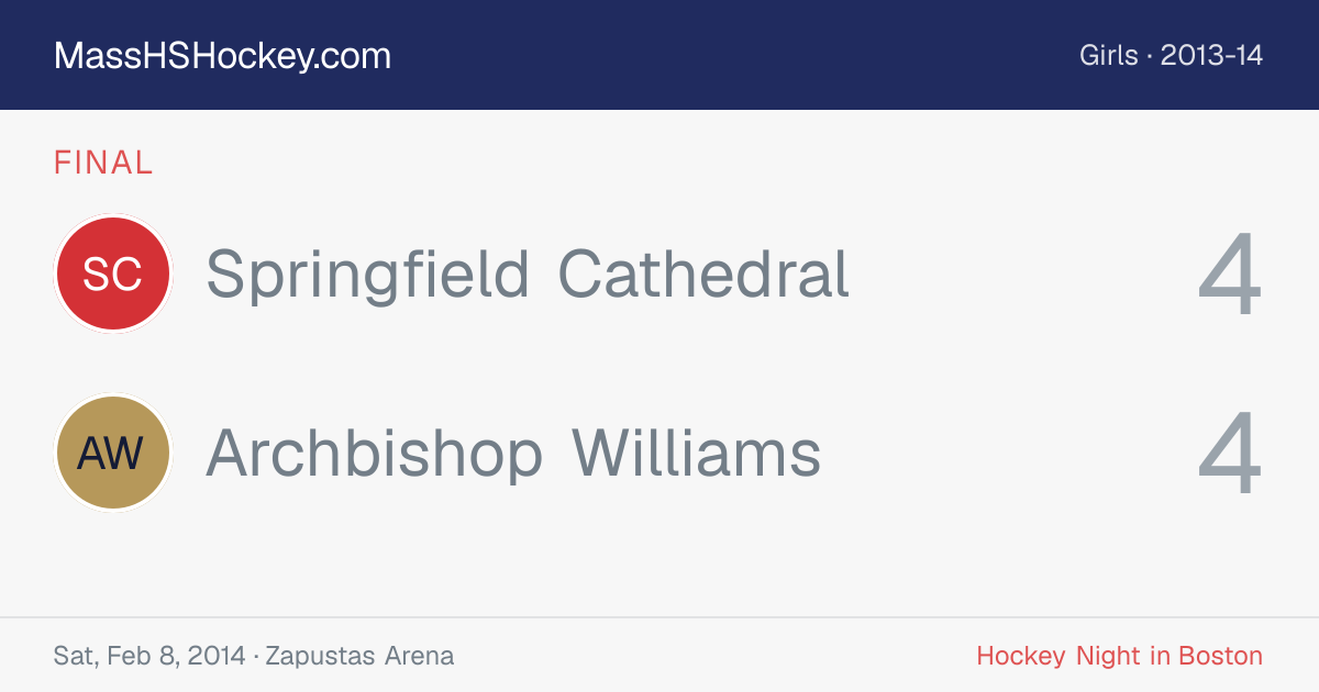 Springfield Cathedral at Archbishop Williams score card