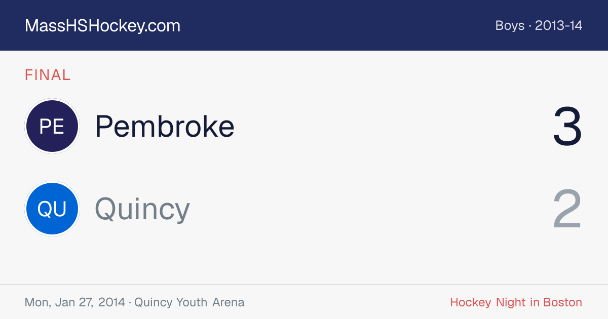Pembroke at Quincy score card