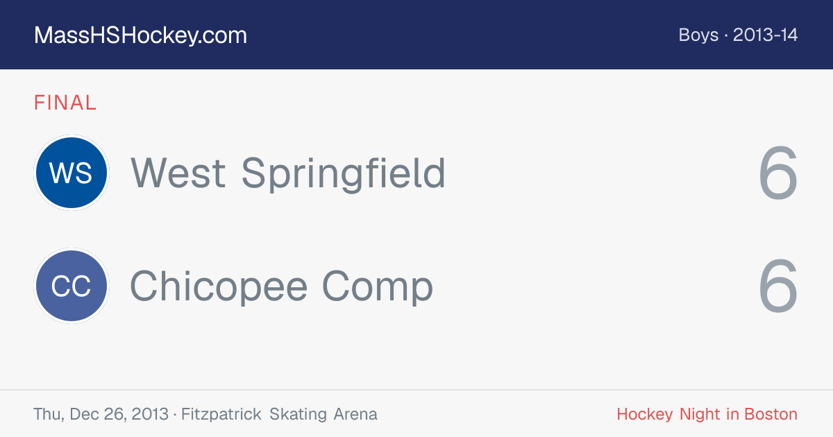 West Springfield at Chicopee Comp score card