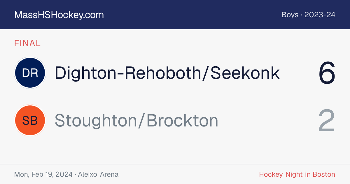 Dighton-Rehoboth/Seekonk at Stoughton/Brockton score card