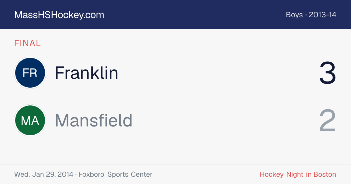 Franklin at Mansfield score card