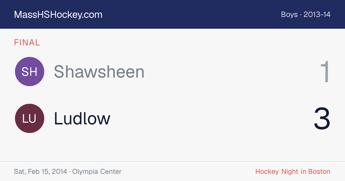 Shawsheen at Ludlow score card