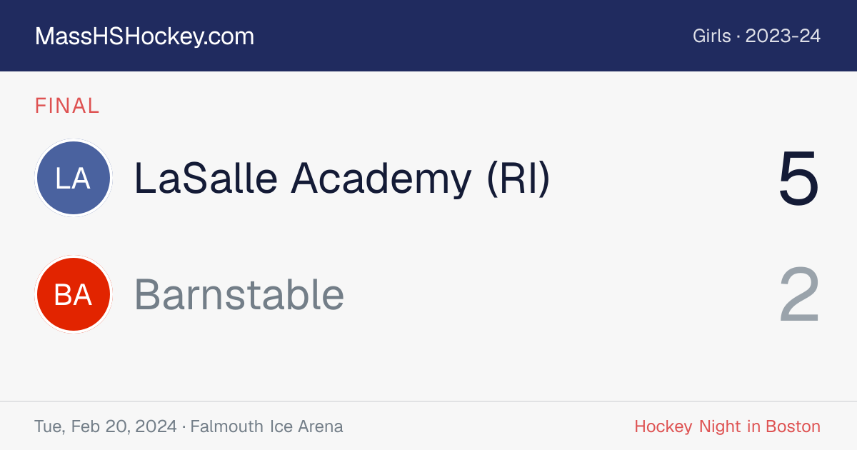 LaSalle Academy (RI) at Barnstable score card