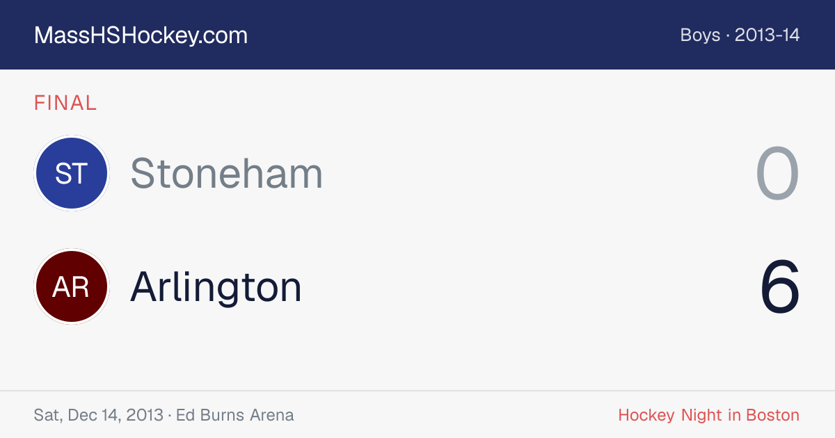 Stoneham at Arlington score card