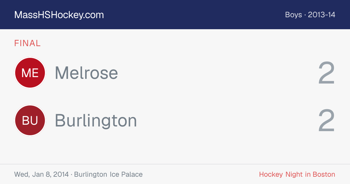 Melrose at Burlington score card