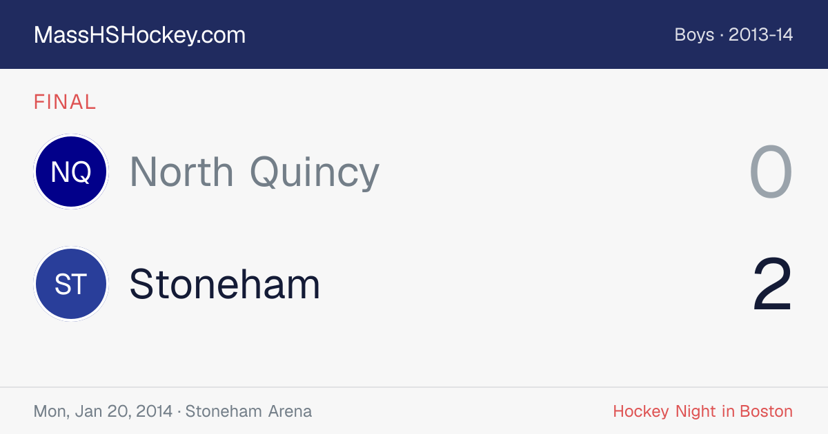 North Quincy at Stoneham score card