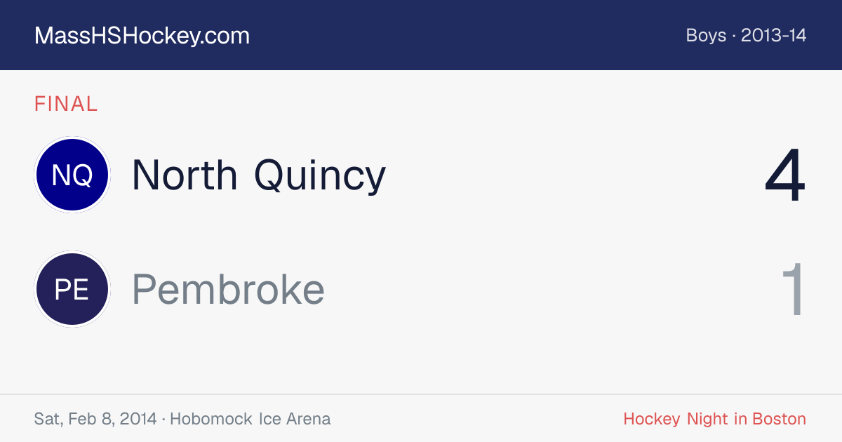 North Quincy at Pembroke score card
