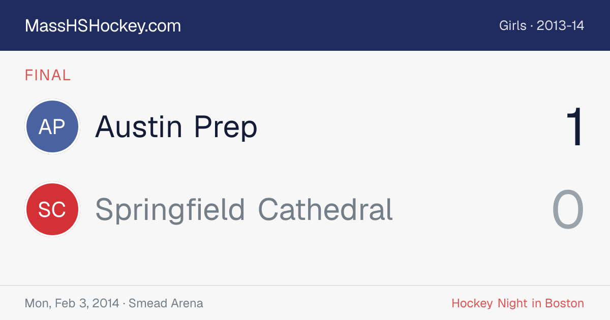 Austin Prep at Springfield Cathedral score card
