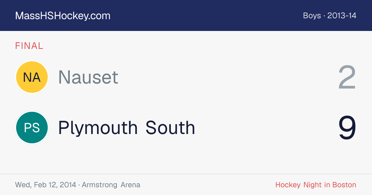 Nauset at Plymouth South score card