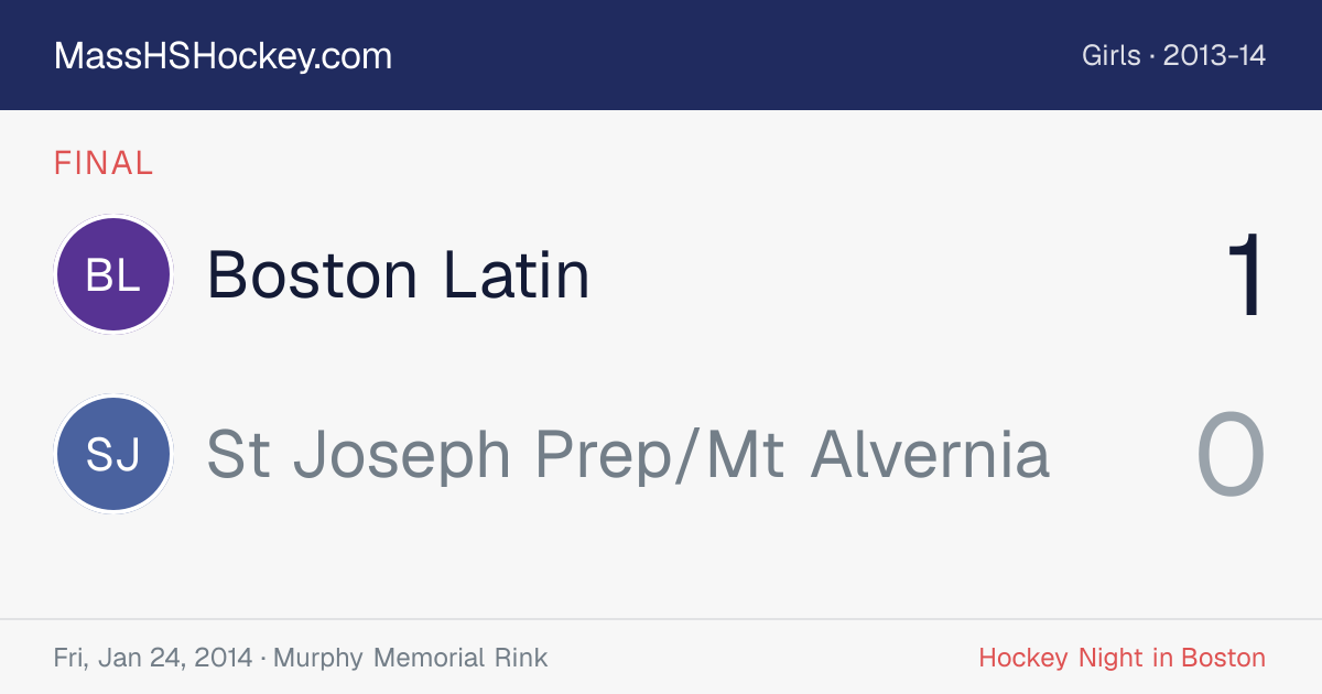 Boston Latin at St Joseph Prep/Mt Alvernia score card