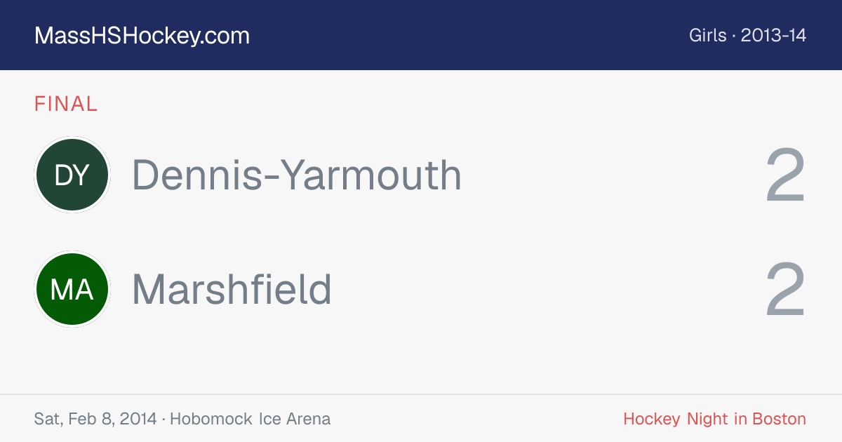 Dennis-Yarmouth at Marshfield score card