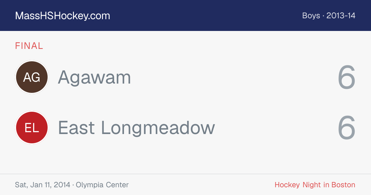 Agawam at East Longmeadow score card