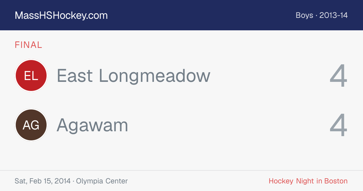 East Longmeadow at Agawam score card