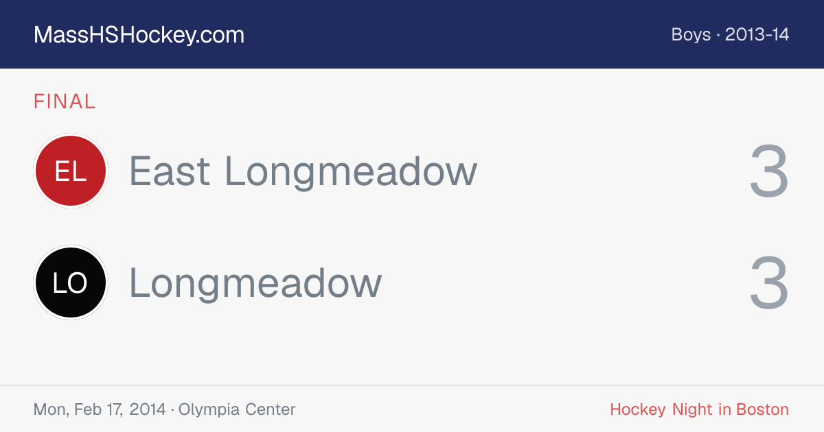 East Longmeadow at Longmeadow score card