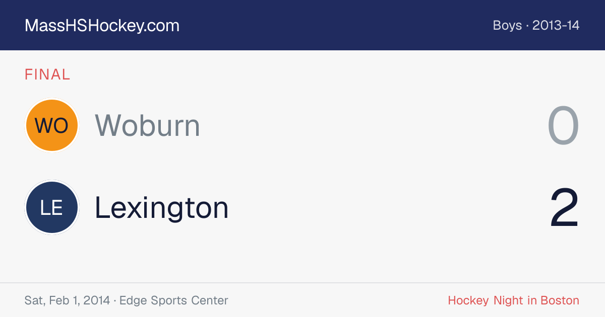 Woburn at Lexington score card