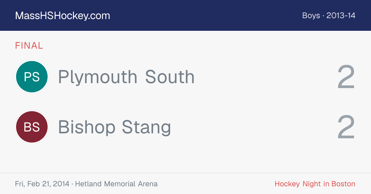 Plymouth South at Bishop Stang score card
