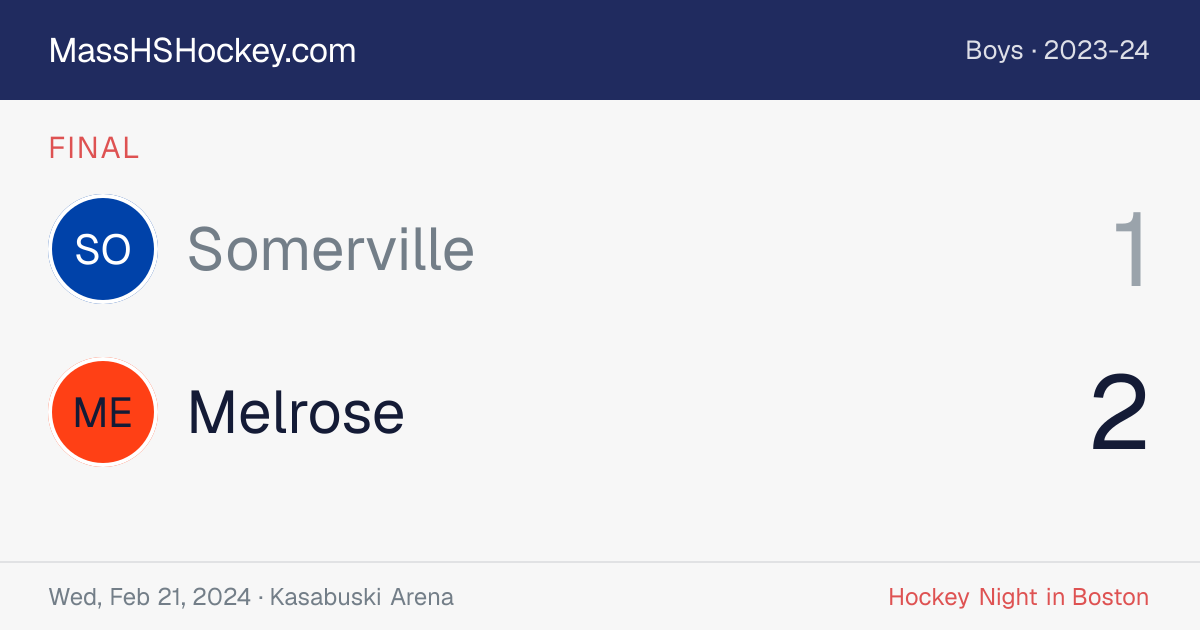 Somerville at Melrose score card