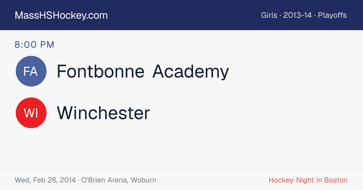 Fontbonne Academy at Winchester score card