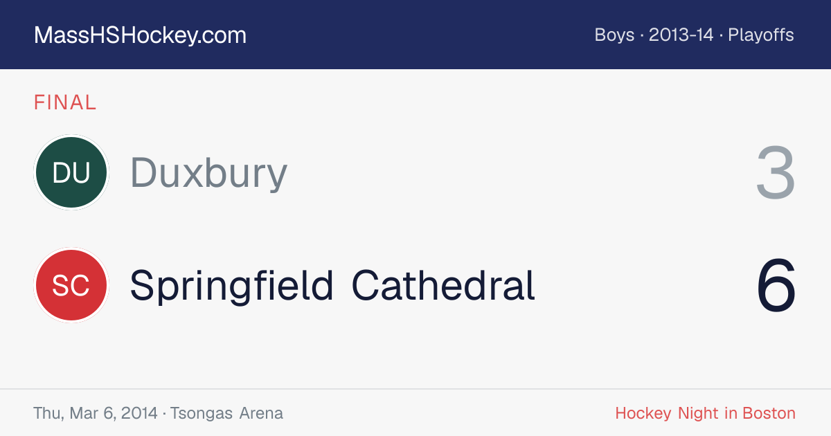 Duxbury at Springfield Cathedral score card