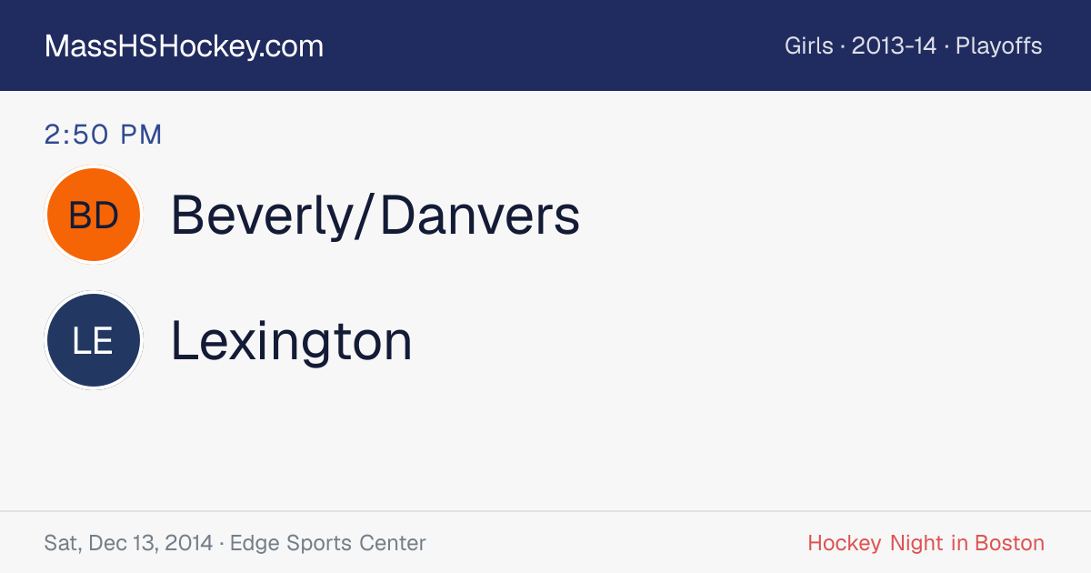 Beverly/Danvers at Lexington score card
