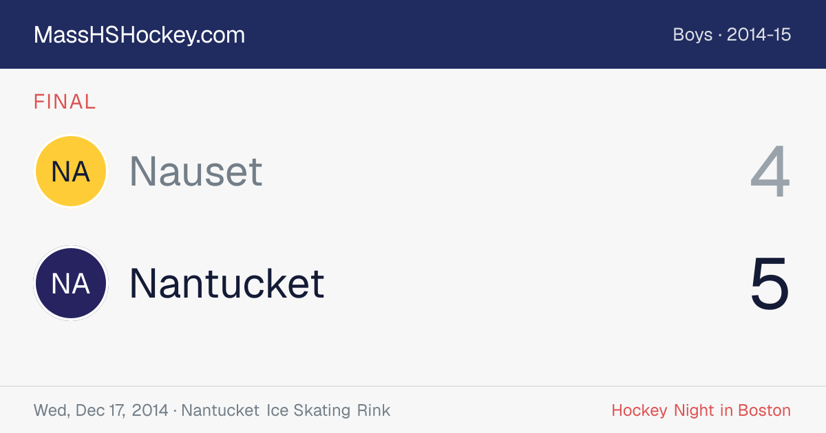 Nauset at Nantucket score card