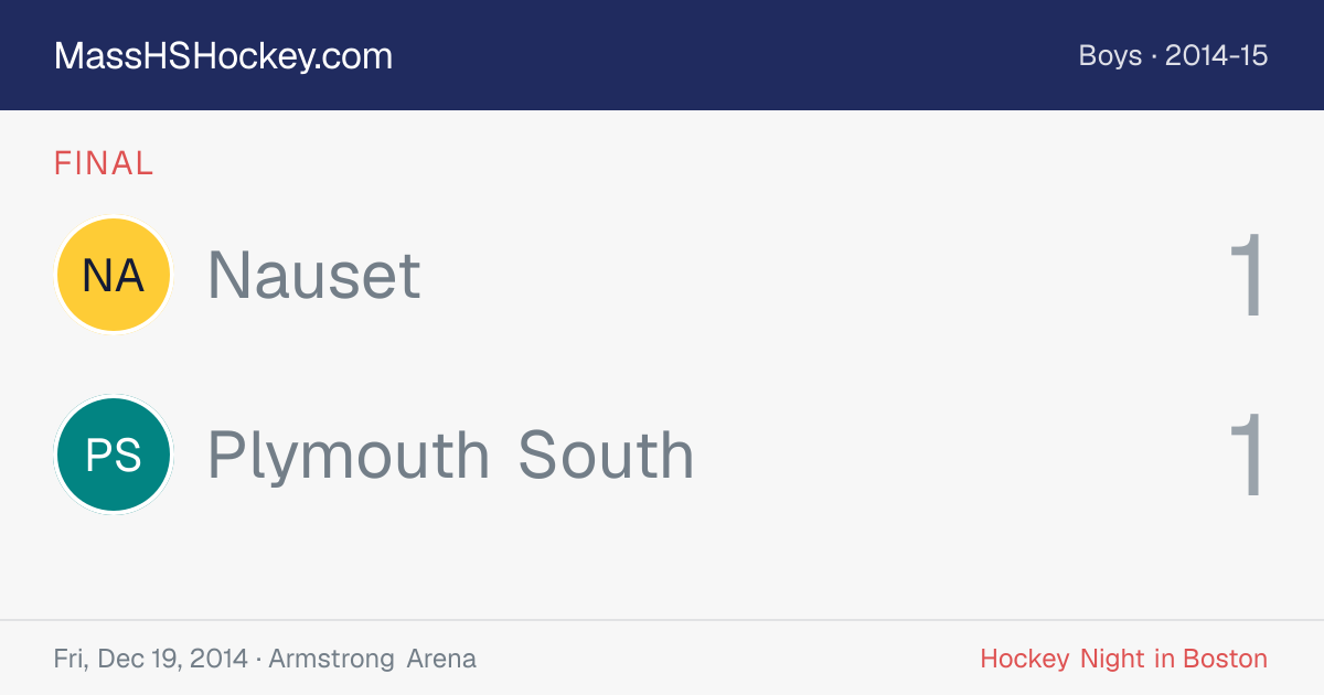 Nauset at Plymouth South score card