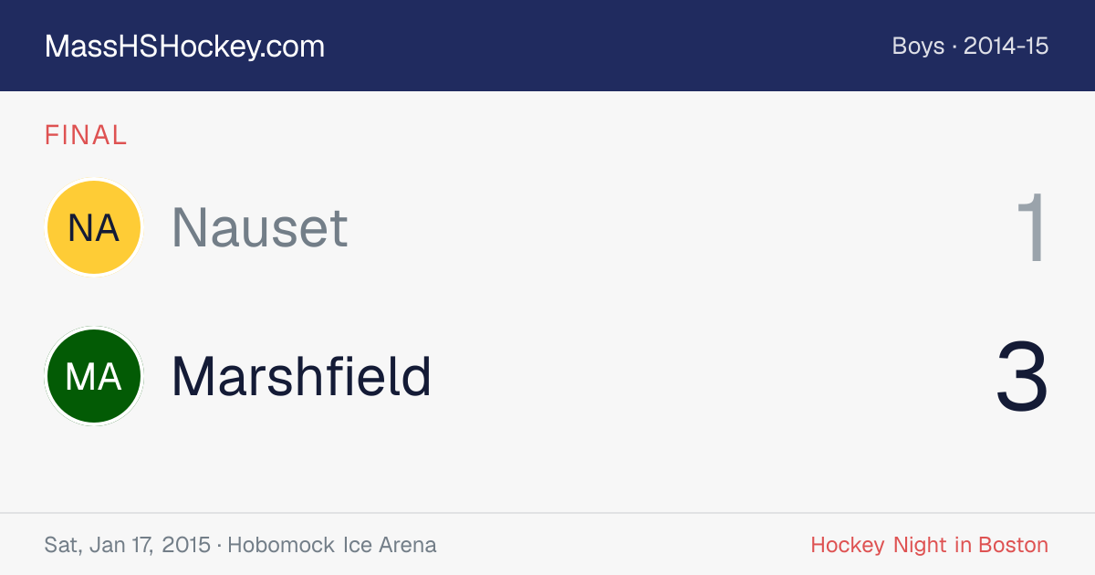 Nauset at Marshfield score card
