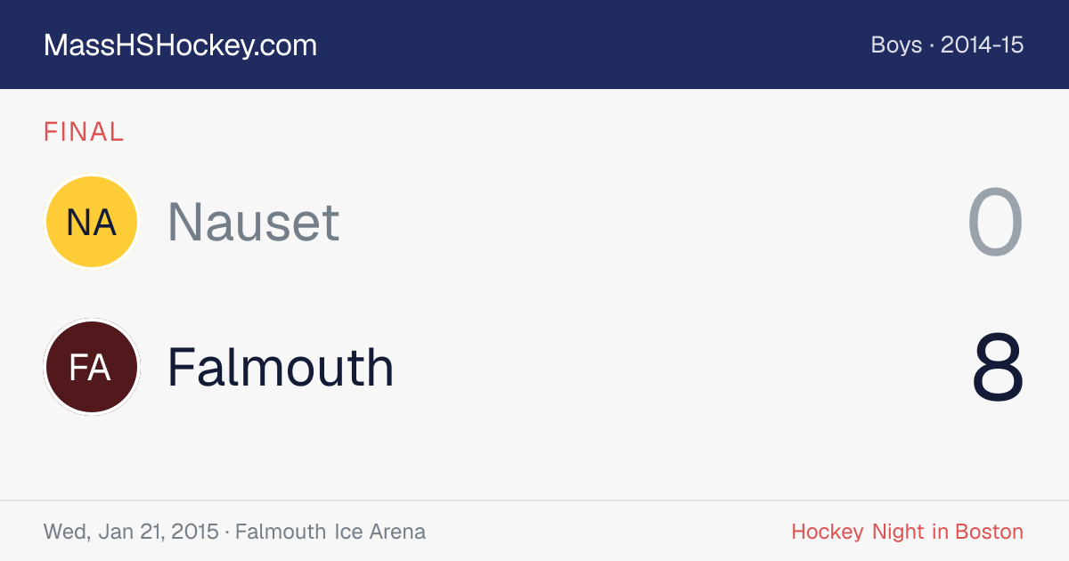 Nauset at Falmouth score card