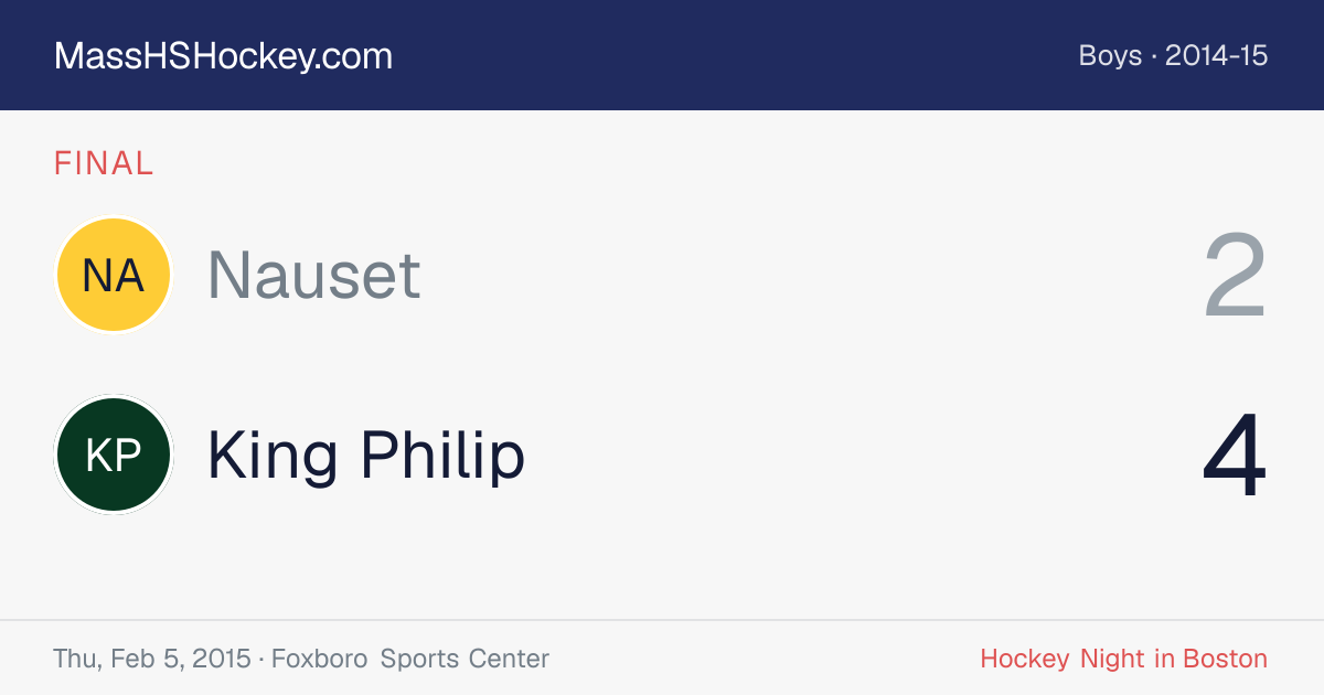 Nauset at King Philip score card