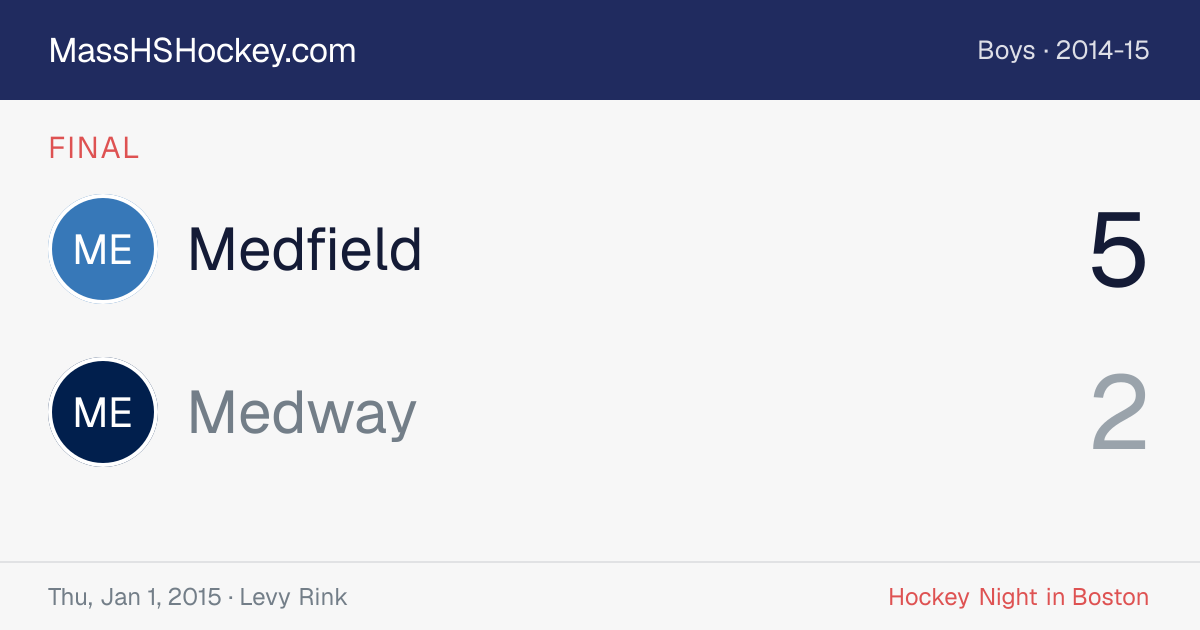 Medfield at Medway score card