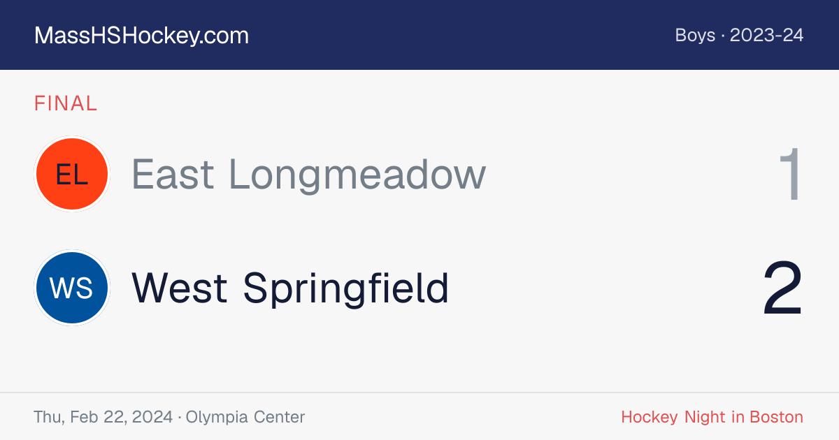 East Longmeadow at West Springfield score card