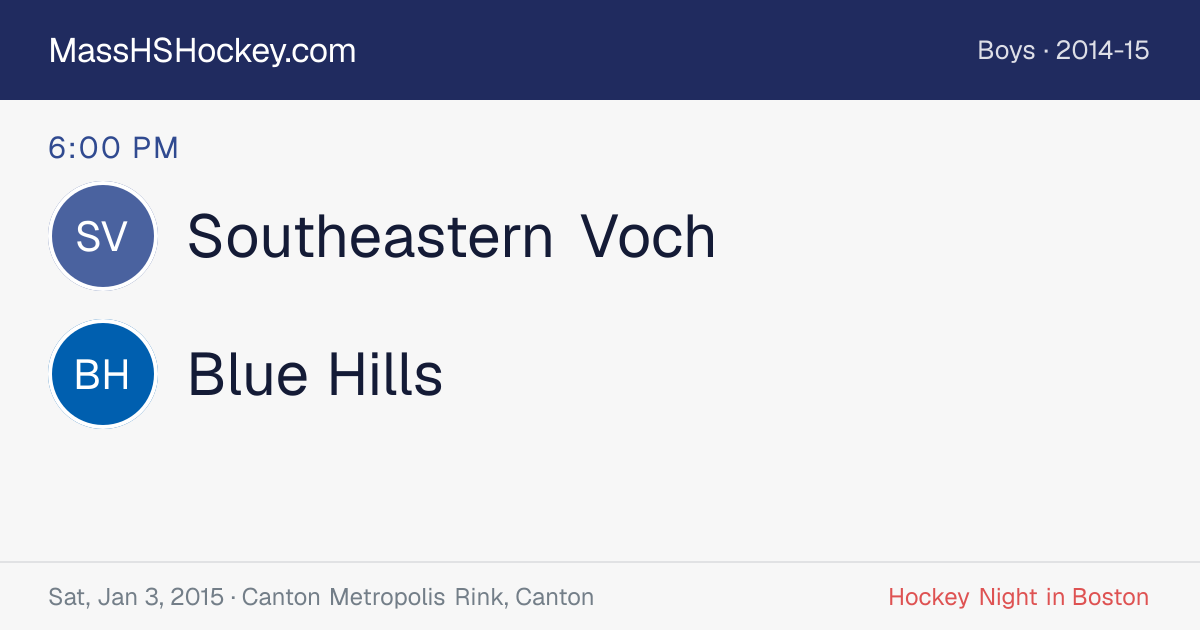 Southeastern Voch at Blue Hills score card