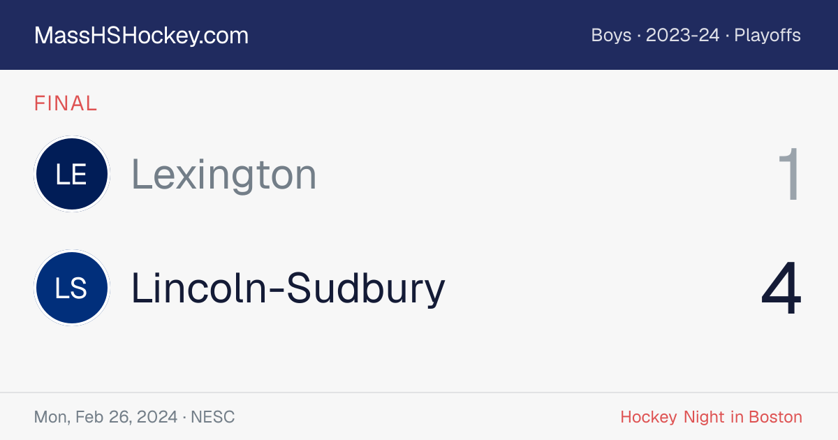 Lexington at Lincoln-Sudbury score card