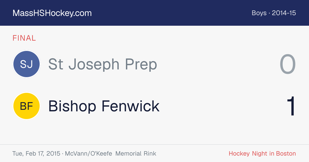 St Joseph Prep at Bishop Fenwick score card