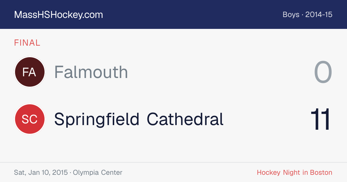 Falmouth at Springfield Cathedral score card