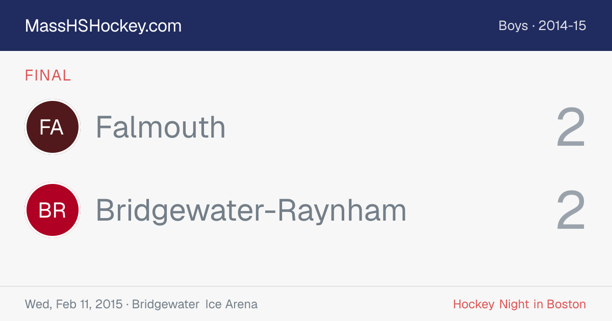 Falmouth at Bridgewater-Raynham score card