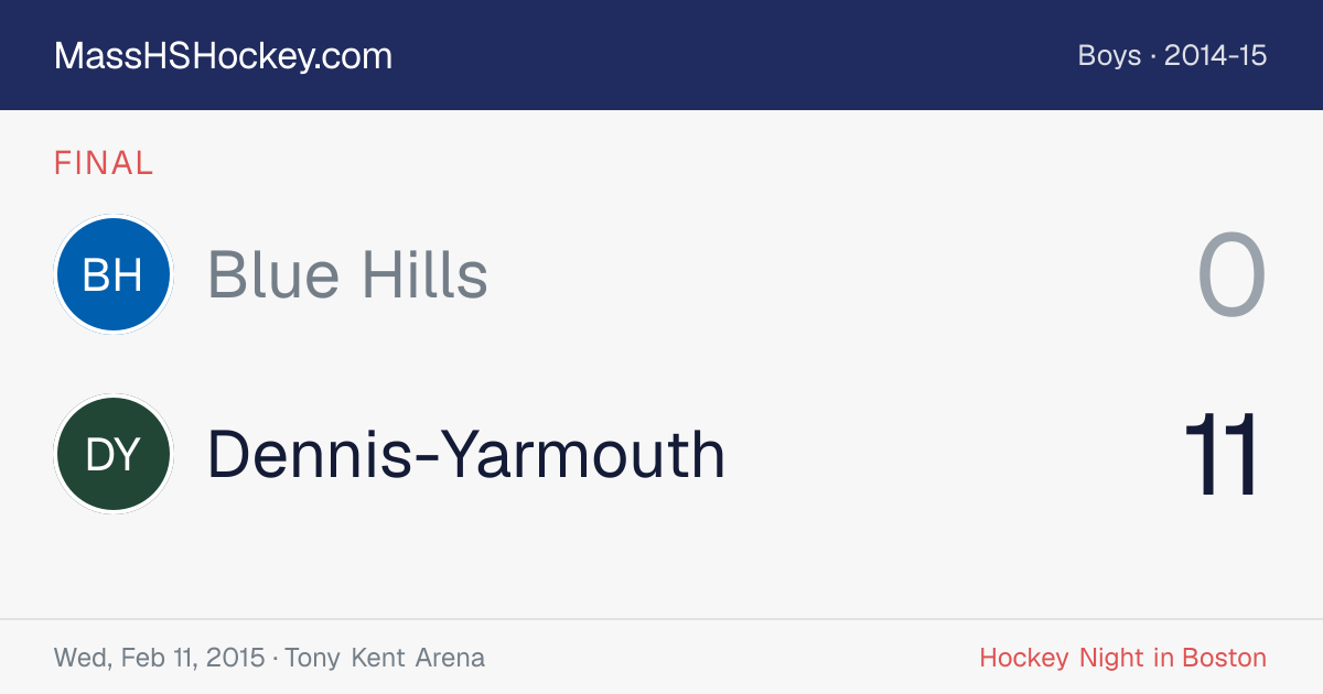 Blue Hills at Dennis-Yarmouth score card