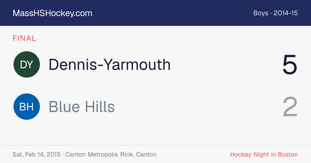 Dennis-Yarmouth at Blue Hills score card